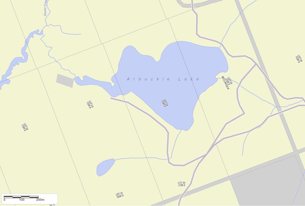 Crown Land Map of Arbuckle Lake in Municipality of Algonquin Highlands and the District of Haliburton